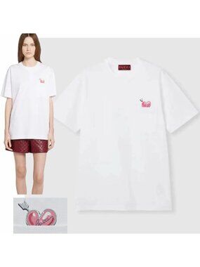 NWT GUCCI T-shirt White Heart Sz XL 100% Authentic